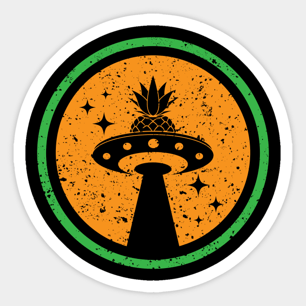 Pineapple Ufo Sticker by Marvin